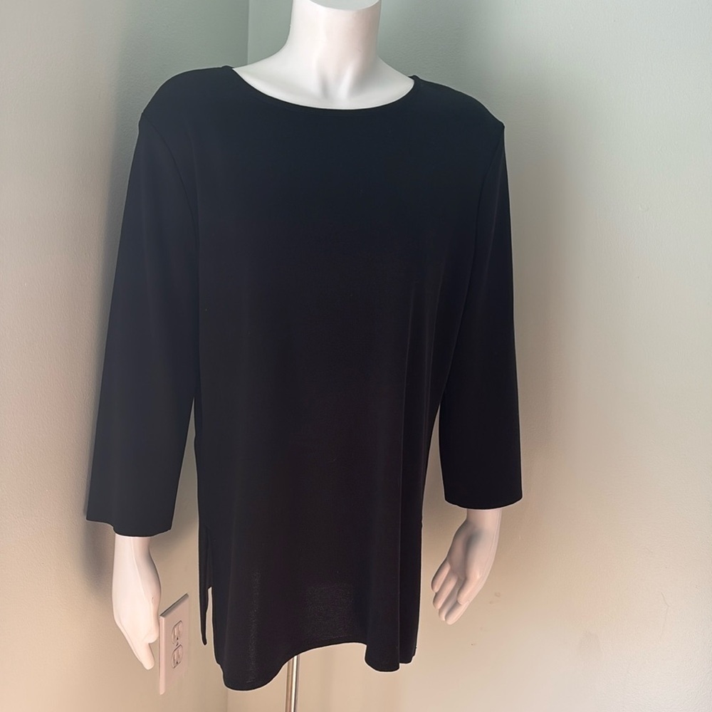 Misook Long Sleeve Black Tunic Medium